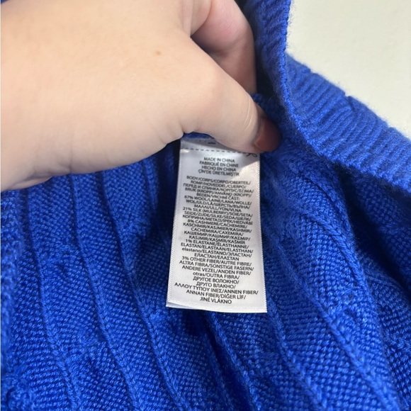 Ralph Lauren NWOT Cable Knit Wool-Cashmere Skirt | Large | Blue - Picture 8 of 8